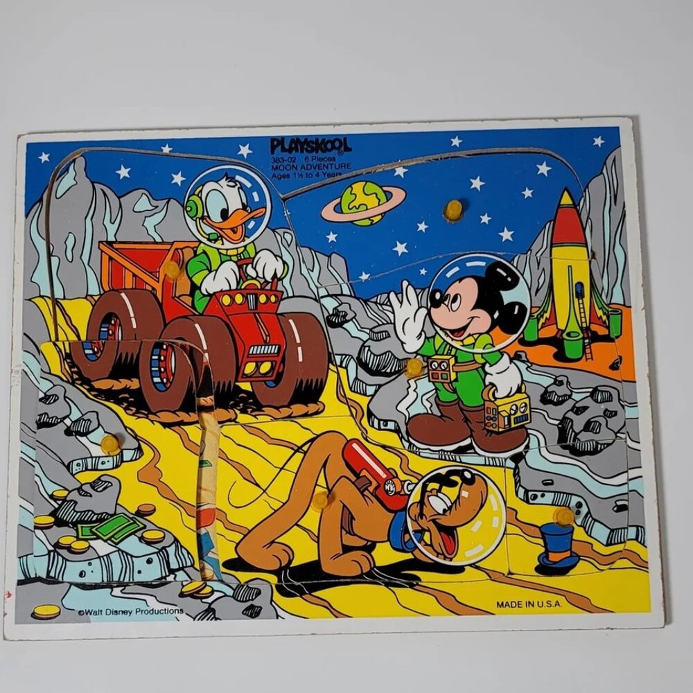 Vintage Playschool Moon Adventure Frame-Tray Jigsaw Puzzle, 6‎ Pieces, Donald